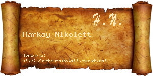 Harkay Nikolett névjegykártya